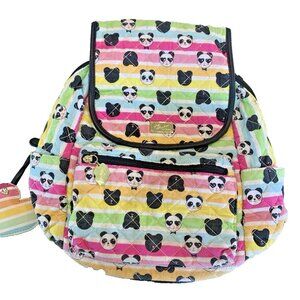Betsy Johnson Panda Backpack PINK RAINBOW CUTE Small Medium
